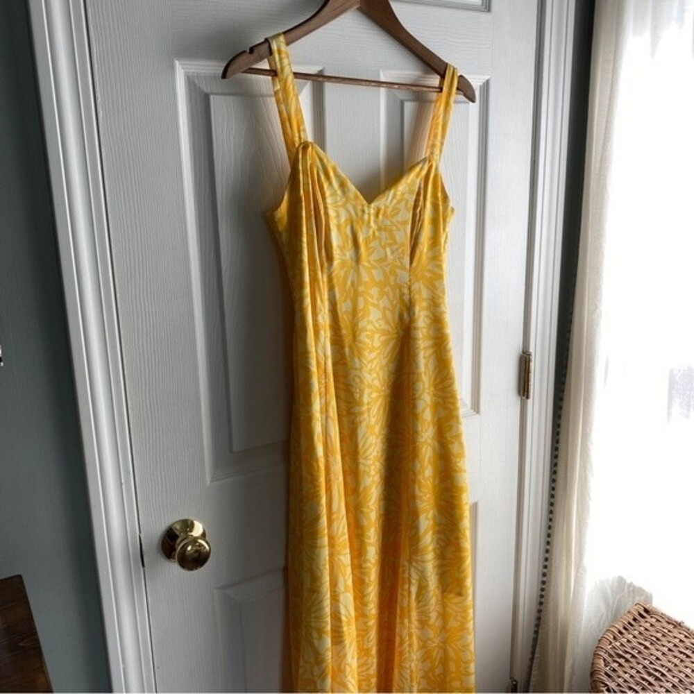 ModCloth Sweeten the Occasion Maxi Dress - yellow floral, size 4